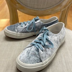 Superga Crushed Baby Blue Velvet Sneaker